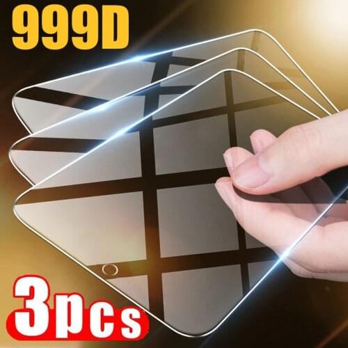 3Pcs Full Cover Tempered Glass For Xiaomi Redmi Note 10 9 8 7 Pro Max Screen Protector For Redmi 9 K30 K40 Ultra 8A 9S 9T 9A 10X