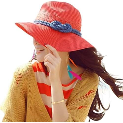 2021Wholesale and Retail Fashion Women Wide Large Brim Floppy Summer Beach fashion accessories Sun Straw Hat Cap Free Shipping