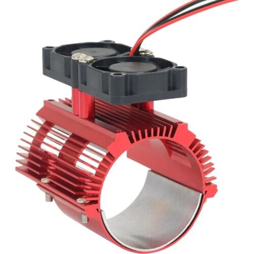 1set Metal Dual Fan 41-43mm Motor Radiator Heat Sink for 1/8 RC Car Monster Truck Traxxas SUMMIT E-REVO