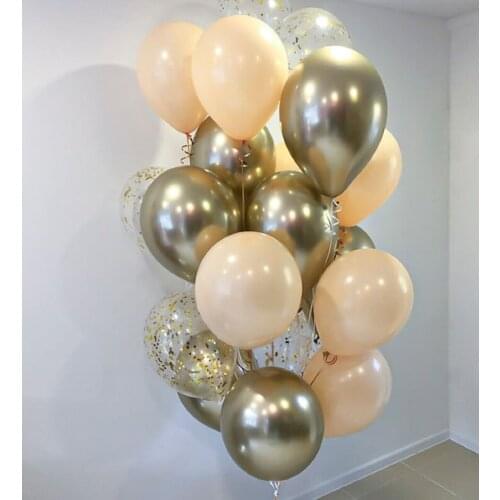 10inch Skin Color Mix Metal Chrome Gold Latex Balloons Wedding Birthday Party Decor Supplies Baby Shower Decoration Air Balloon