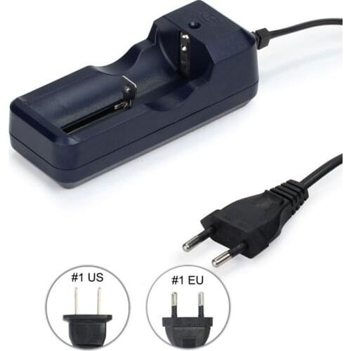 100pcs Universal Travel Battery Charger Single 18650 Charger 4.2V EU Plug For CR123A 14500 26650 Li-ion Rechargeable Battery