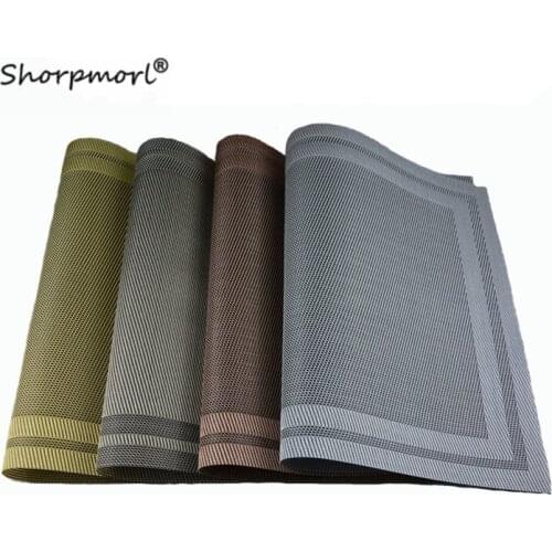 30x45cm Teslin Table Placemats Stain Resistant Rectangle Table Mats Home Decoration PVC Coaster Pad Mat Washable Vinyl placemats
