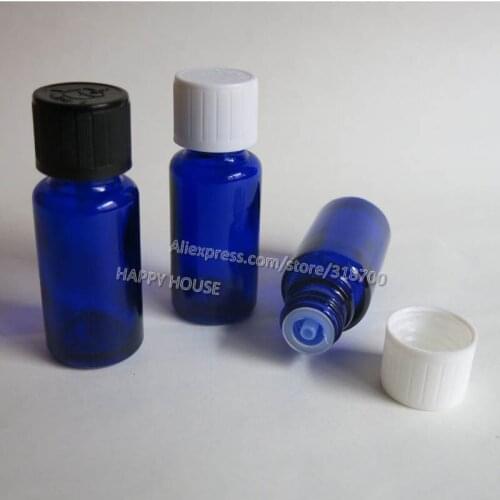 360 x 15ml Cobalt Blue Glass Essential Oil Container With Child Proof Cap and Insert, 15cc Blue Glass Bottle