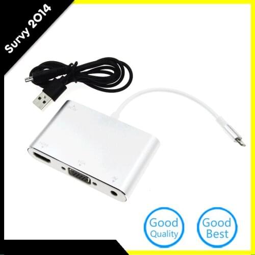 8Pin Lightning to HDMI VGA Audio AV TV Adapter Cable For iPhone 8 7 6 Plus X diy electronics