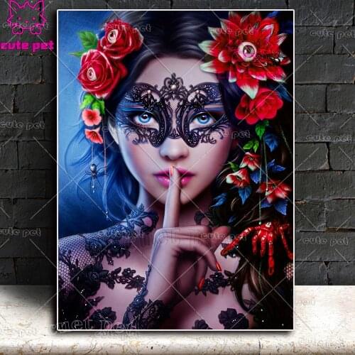 Diy Diamond Painting Halloween eyes Rose woman Diamond Embroidery Full square drilling 5d Diamond Mosaic Cross Stitch kits decor