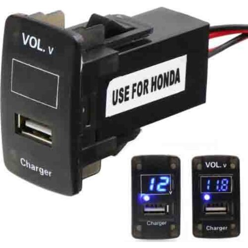 5V 2.1A USB Interface Socket Car Charger and Voltage Meter Battery Monitor Use for Honda,Civic,Spirior,CRV,Fit Jazz,City,Accord
