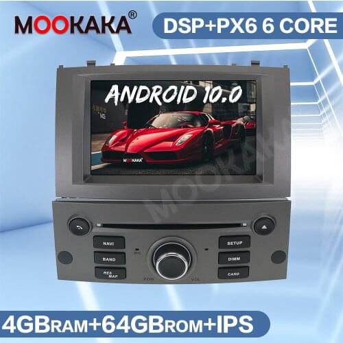 PX6 Android 10.0 4GB+64GB Car DVD Player GPS Navigation For Peugeot 407 2004 - 2010 Auto Radio Multimedia Stereo Head Unit Audio
