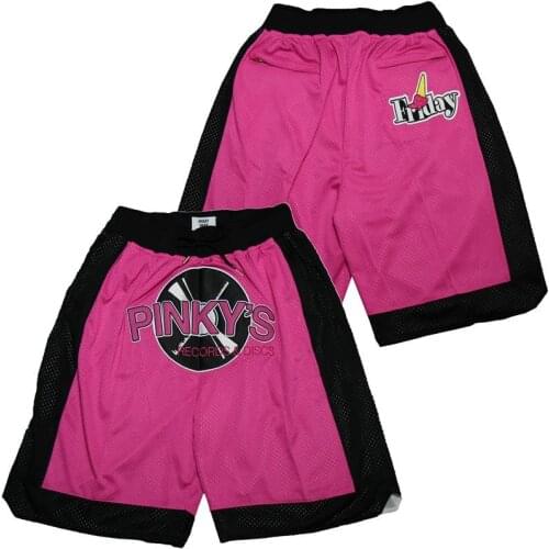 BG 2021 summer Basketball shorts Embroidery sewing Four Zip pocket PINKYS RECORDS DISCS sport big size various styles pink