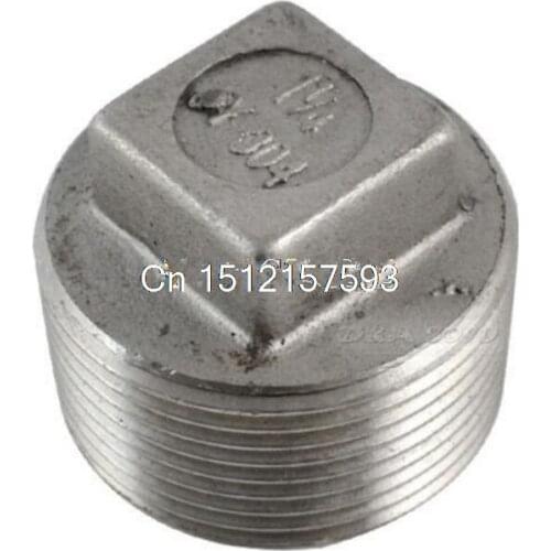 BSP 1"Malleable Square Head Pipe Fitting Plug Threaded Male Stainless Steel 304