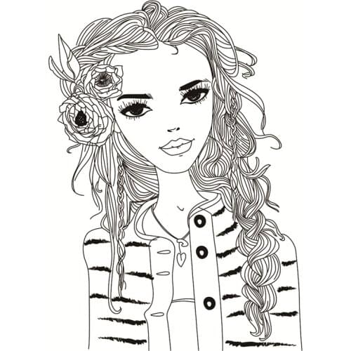 Girl Avatar Transparent Silicone Clear Rubber Stamp Sheet Cling Scrapbooking DIY Cute Pattern Photo Album PaperCard Decor