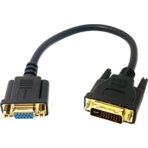 DVI-I to VGA DVI 24+5 Male to VGA Female Cable for TV PS3 PS4 PC Display 1080P 30cm