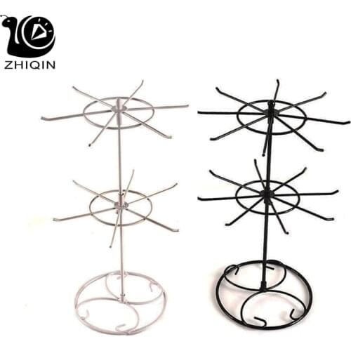 2 layers Rotating Jewelry Display Storage Rack Jewelry Organizer Bracelet Necklace Earring Holder Display Stand Case Display