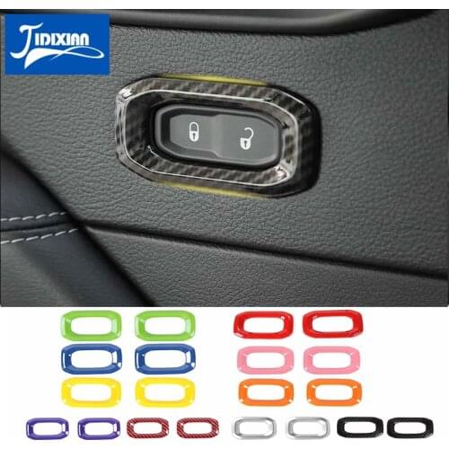 MOPAI Car Door Lock Switch Button Cover Decoration Stickers for Jeep Wrangler JL 2018+ for Jeep Gladiator JT 2018