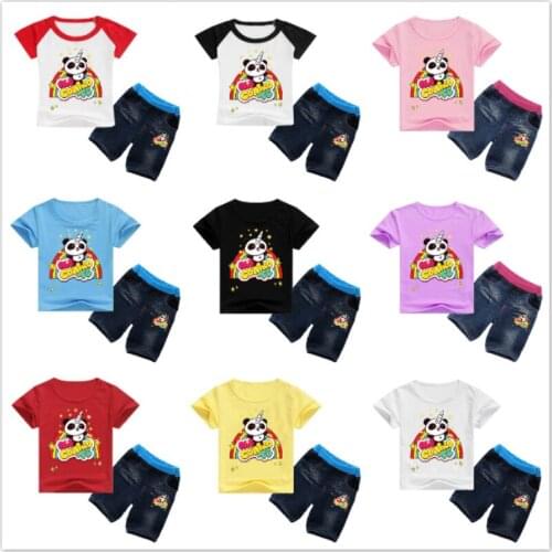 Baby Girls Clothing Sets Children Summer Boy Clothes Cartoon Me Contro Te Children Kids Short Sleeve T-shirts+Pants 2PCS Suits