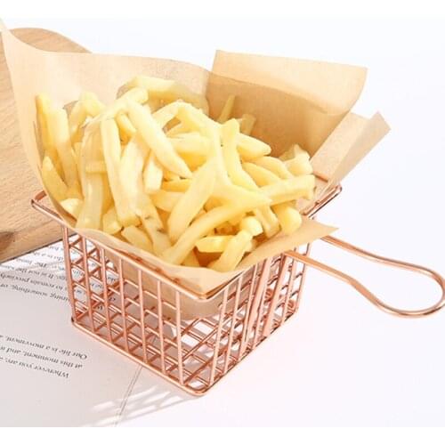 Deep Fry Basket Square Fryer Basket Chip French Fries Mesh Container Net Strainer Kitchen Cooking Tools