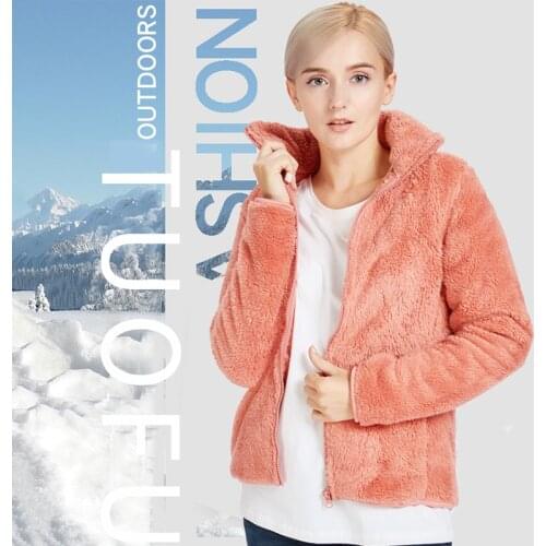 Women Outdoor Winter Fleece Warm Jackets Thicken Thermal Antistatic Windproof Stand Collar Coats Climbing Skiing Sports Jackets