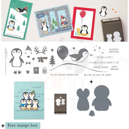 Cute penguin Metal Cutting Dies and Stamps for DIY Scrapbooking Photo Album Embossing Paper Card Craft Knife Mould Stencils Dies