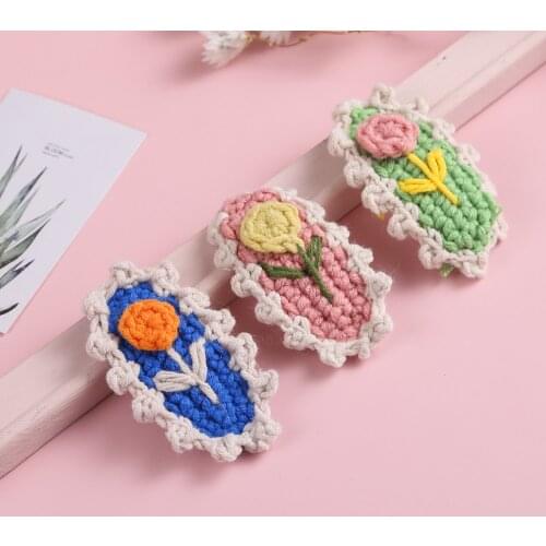 Fashion 2021 Baby Hair Clips Flower Headband For Children Candy Color Cotton Hairpins For Kids Barrettes Clips Hair Accessories