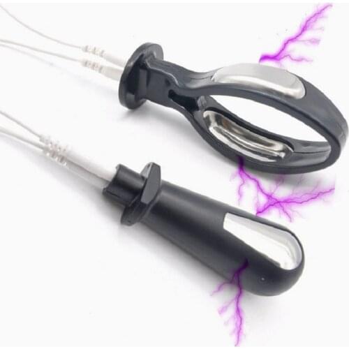 Male anal butt plug cock lock penis ring electric shock Chastity device cage bondage restraint SM electro sex toy for men