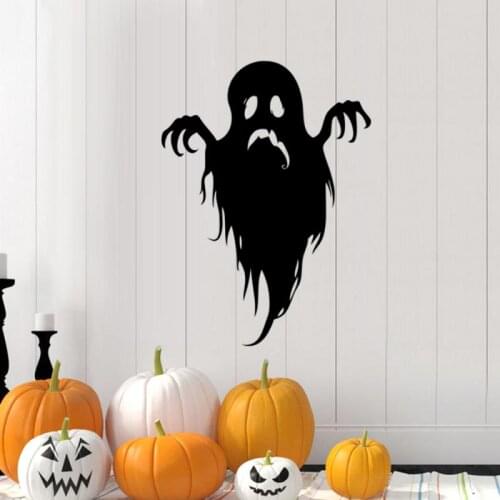 Halloween Window Wall Stickers Happy Halloween Horror Stickers Home Decoration Ghost Bat Pumpkin Spider Party Decal Decoration