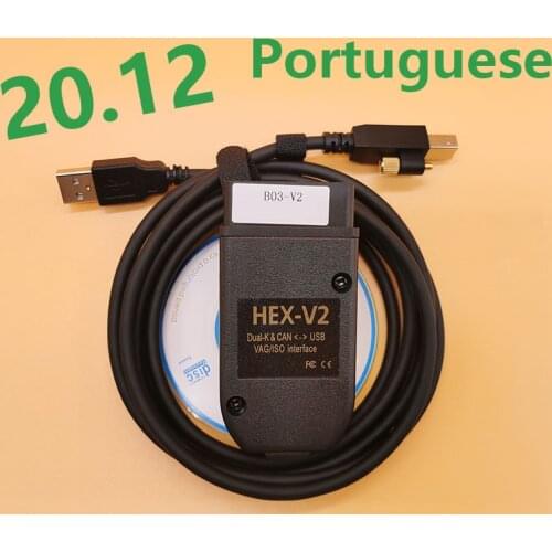 2021 Newest WESHEU VCDS VAG COM HEX V2 VAG COM 21.3 VAG COM 20.12 FOR VW AUDI Skoda Seat English Portuguese Atmega162