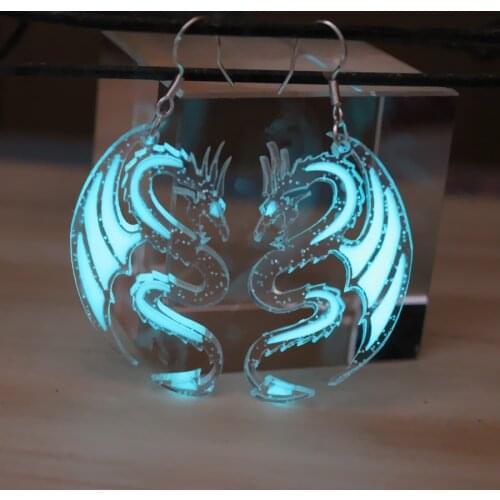 New Dragon Earrings Glow in The Dark Gift For Women Acrylic Pendant earring Lovers Vintage Jewelry