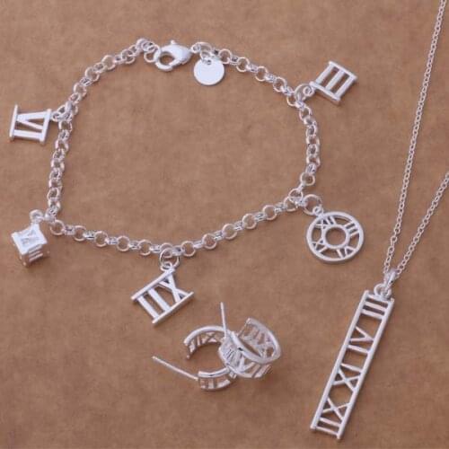 Wholesale High quality silver plated Fashion jewelry bracelet Necklace bracelet earrings WT-114