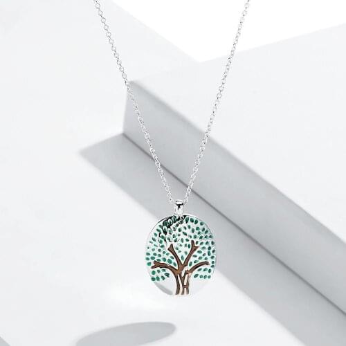 Cring Coco Original Design Tree of Life Pendants Necklaces Womens Classic Alloy Enamel Pendant Chain Choker Necklace for Women