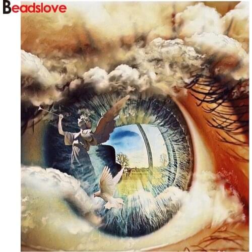 Landscape Eye Statue of Liberty DIY Diamond Embroidery Diamond Mosaic Full Diamond Painting Dove of peace 5D cross stitch decor