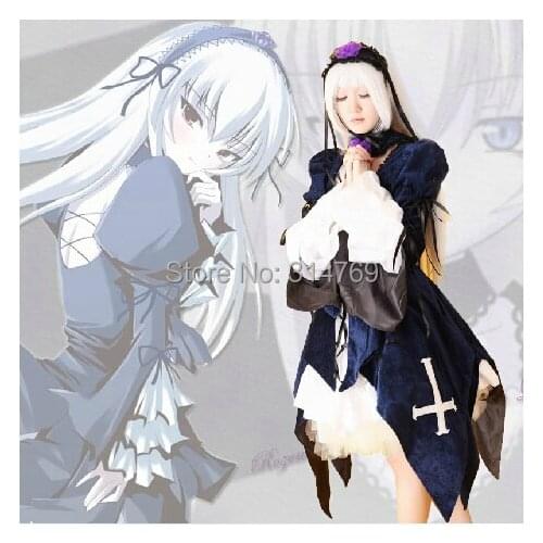 Anime Peach-Pit Rozen Maiden Dress Suigintou Cosplay Costumes complete outfit