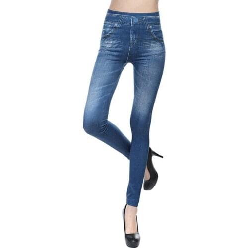 Hot Jeans For Women Denim Pants Imitate Pocket Pull Cashmere Body Imitation Cowboy Slim Leggings Women Fitness New