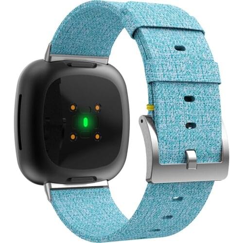 Women Men Canvas Nylon Watchbands For Sense Watch Replacement Wrist Strap Casual Sport Adjustable Steap Band For Fitbit Versa 3