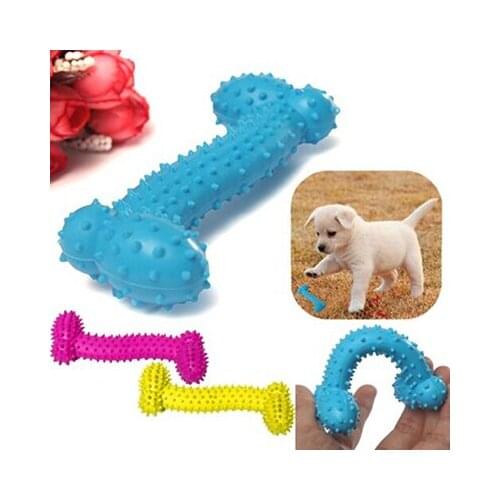 Resistant To Bite Bone Dog Puppy Molars Rubber Ball Play For Teeth Training Thermal Plastic Rubber TPR Pet Dog Toys 10*4CM