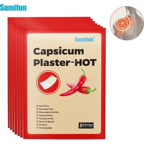 Sumifun 8/16pcs Capsicum Pain Relief Plaster Hot Pepper Chinese Herbal Medical for Joint Arthritis Back Muscle Shoulder Patch