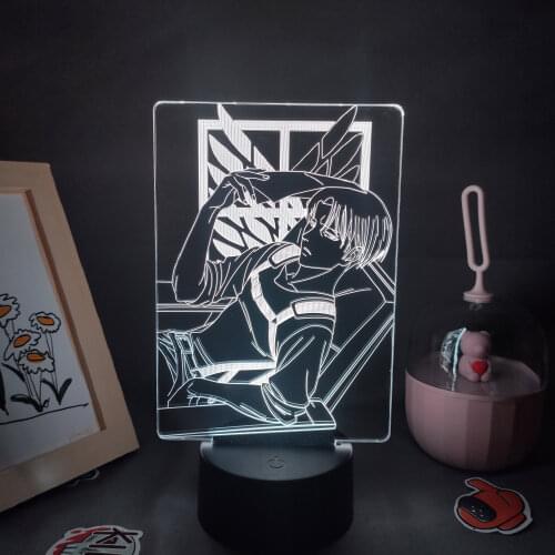 Attack on Titan Anime Figure Captain Levi Ackerman Led Night Lights Friend Fun Gifts RGB Colorful Lava Lamp Bedroom Table Decor
