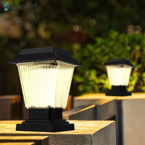 Outdoor Waterproof Post Cap Light LED Fence Street Lamp Square Solar Powered Pillar Light for Courtyard Garden Decoration