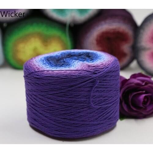 Ready Stock 2020 Korea Trendy Cake Yarn 220 G about 1000 M Rainbow Gradient Cotton Yarn Hand Knitting Yarn for Crocheting Shawls