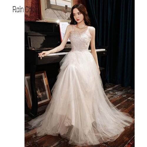 Evening Dresses Long 2021 Tulle Sleeveless Formal Prom Gown A-Line Vestido De Noche