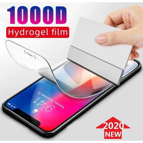Protective Hydrogel Film for iPhone 11 12 Pro XS Max X XR Screen Protector Protective Film for iPhone 8 7 6 Plus SE 2(Not Glass)