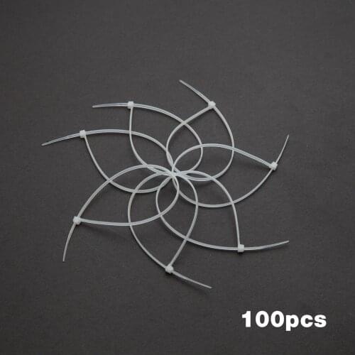 100pcs 3x80 3x100 3x120 3x150mm Assorted Self-locking Nylon Cable Ties White Plastic Zip Tie Loop Wire Wrap Zip Ties