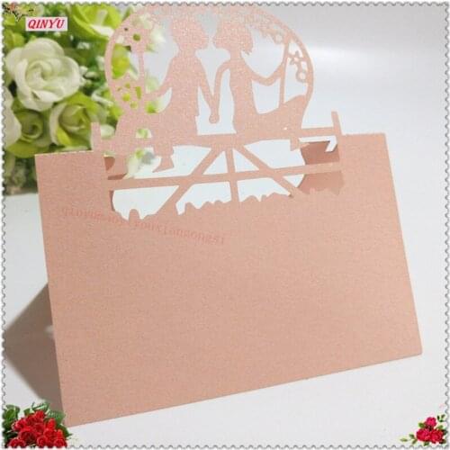 100pcs Romantic Laser Cut Boy Girl Shape Table Card Name Card Seat Card Wedding Birthday Party Decoration 8Z