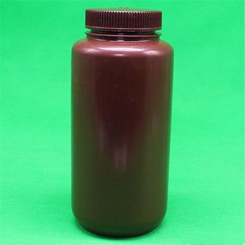 1000mL Brown HDPE Bottle Wide Mouth 1 Litre Lab Armber Plastic Reagent-Bottle