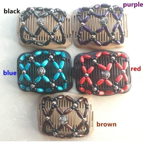 200 PCS/LOT mix colorful beads black or purple or blue or red or brown magic hair comb clips