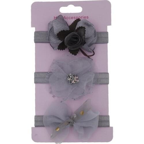 3pcs Hot Bows Turban headband headwear elastic HairBand Baby Mesh Flower Headbands for Girls Hair Accessories