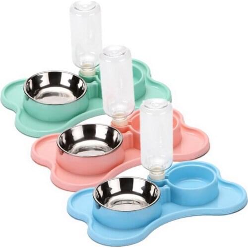 500ml Automatic Pet Feeder Water Dispenser Cat Dog Drinking Bowl Dogs Feeder Dish Cat Feeding Watering Supplies Pink/green/blue