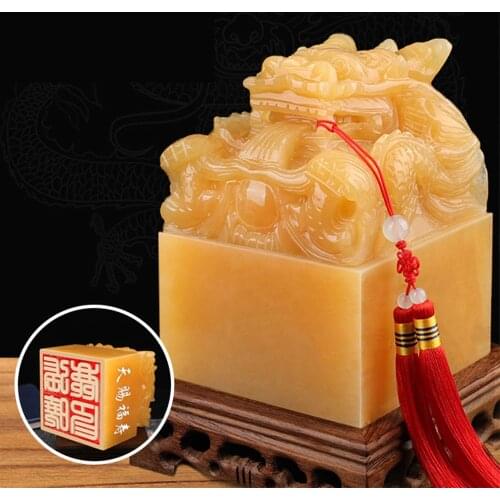 English Chinese Name Stamp Jade Stone Dragon Seal Personal Hand Account Chop For Children Student Gift School Shop Receipt Seals