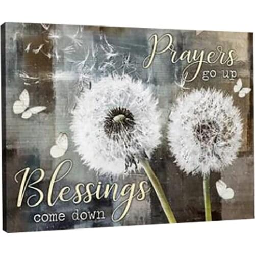 White Dandelion Canvas Wall Art Home Decor Rustic Painting Room Posters Inspiration Words Letter Printing Home Decoration Office