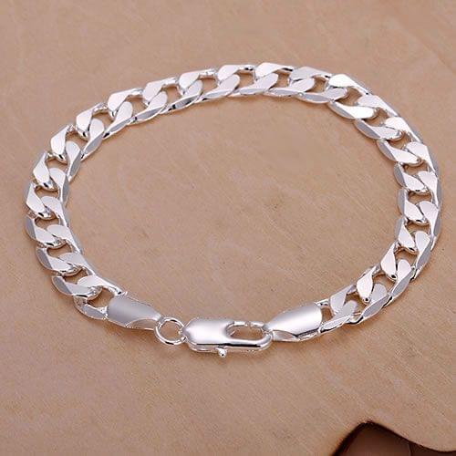 Free Shipping 925 Sterling Silver Bracelet Fine Fashion 8MM Sideways Silver Jewelry Bracelet Bangle Top Quality SMTH246