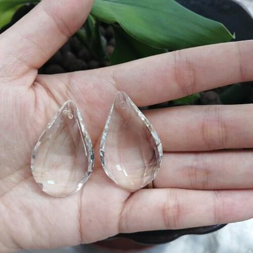 Camal 2pcs 38mm Clear Lute Crystal Prisms Pendant Chandelier Suncatcher Hanging Ornament Home Decor Lighting Lamp Accessories