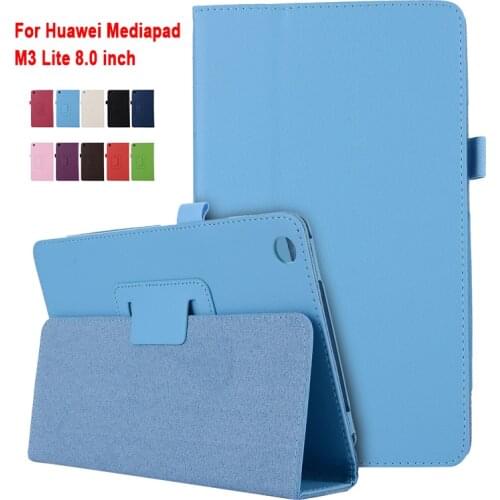 Lychee Pattern Case For Huawei Mediapad M3 Lite 8.0 inch CPN-W09 CPN-AL00 Flip Stand PU Leather Cover